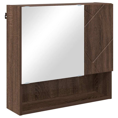 Mirror Cabinet Brown Oak 59 x 17 x 55 cm Engineered Wood