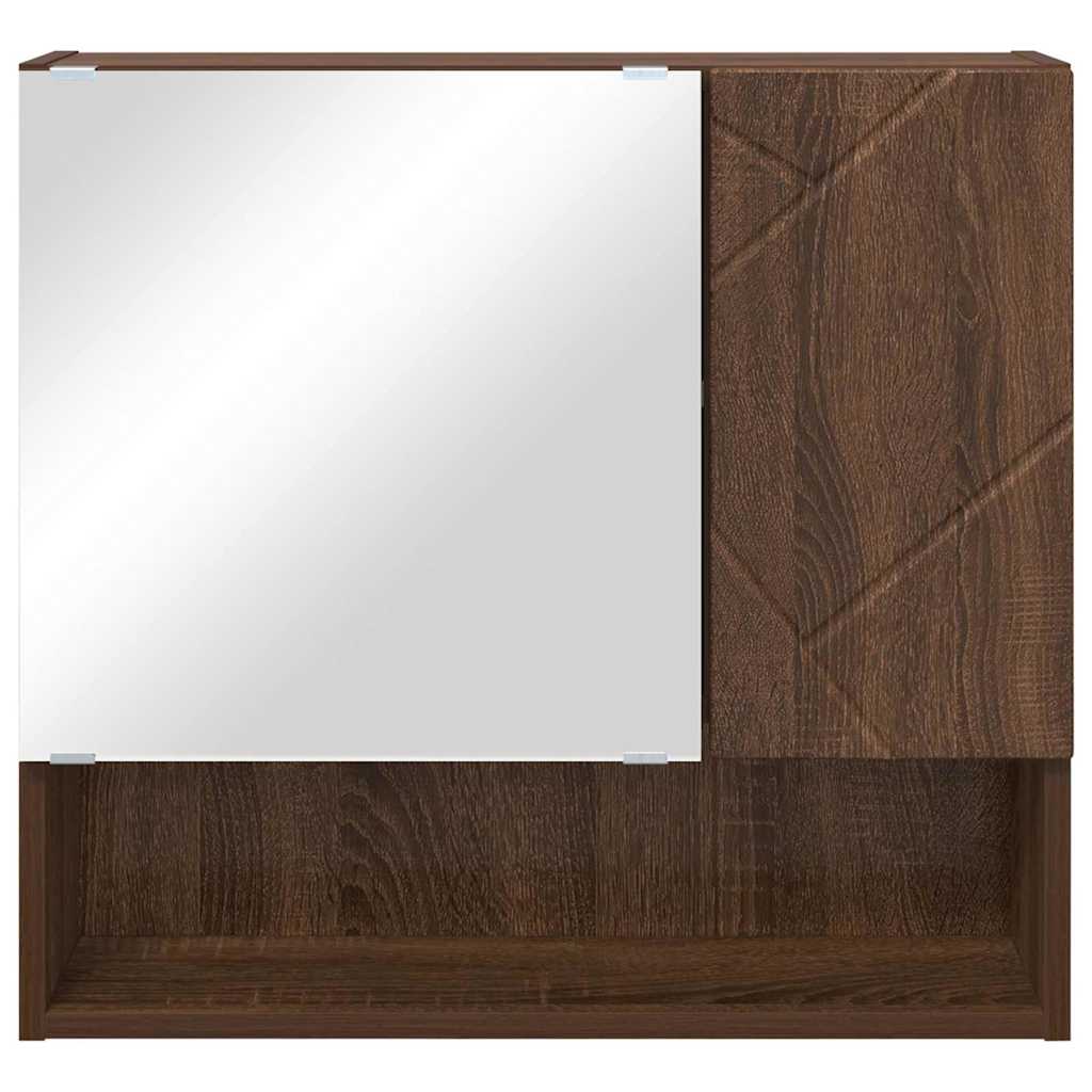 Mirror Cabinet Brown Oak 59 x 17 x 55 cm Engineered Wood