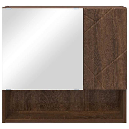 Mirror Cabinet Brown Oak 59 x 17 x 55 cm Engineered Wood