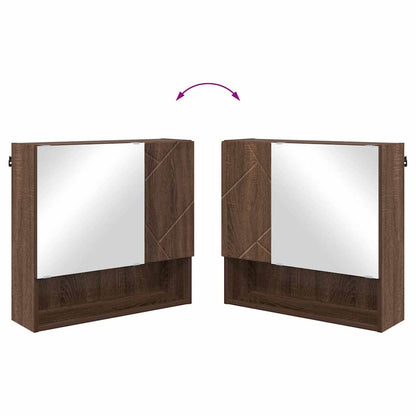 Mirror Cabinet Brown Oak 59 x 17 x 55 cm Engineered Wood
