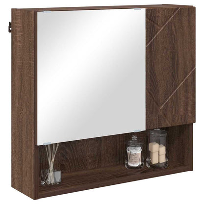 Mirror Cabinet Brown Oak 59 x 17 x 55 cm Engineered Wood