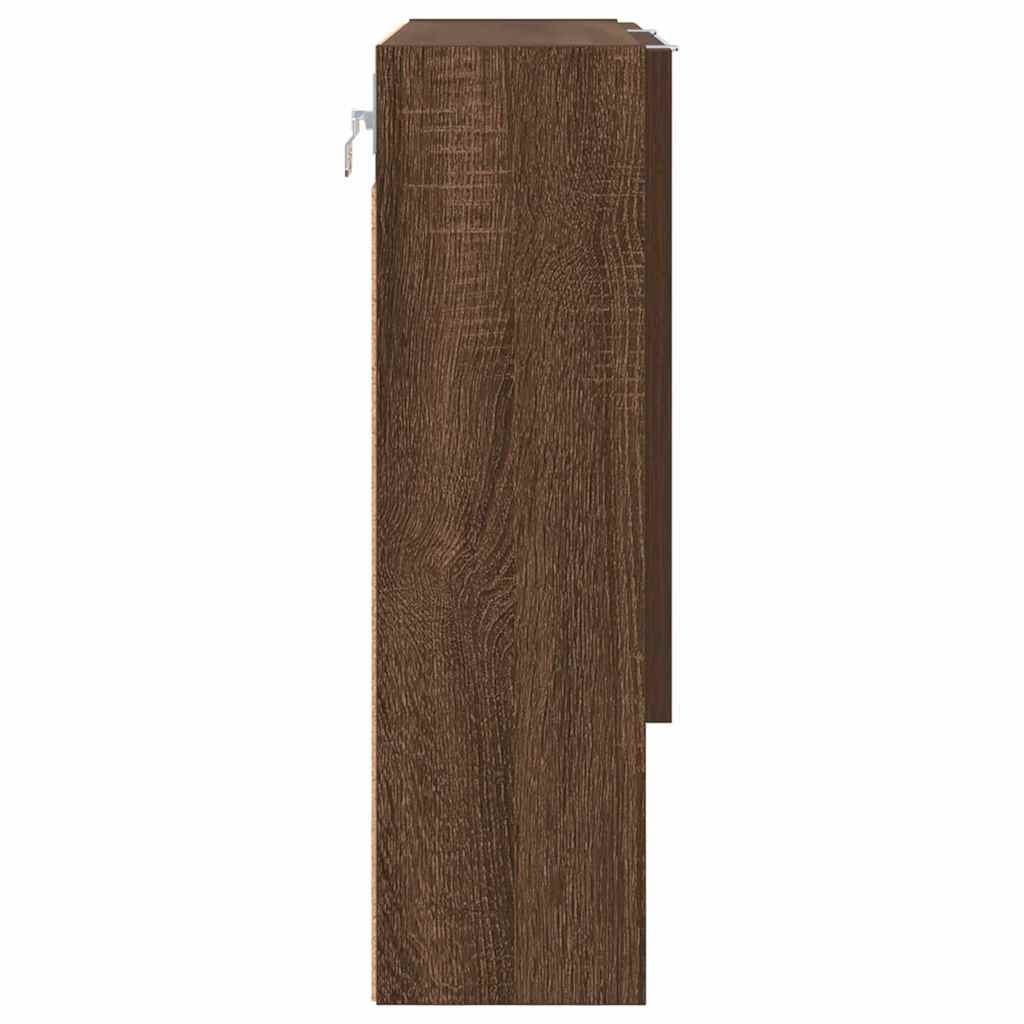 Mirror Cabinet Brown Oak 59 x 17 x 55 cm Engineered Wood