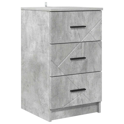 Bedside Cabinet Concrete grey 38 x 38 x 66 cm Engineered wood