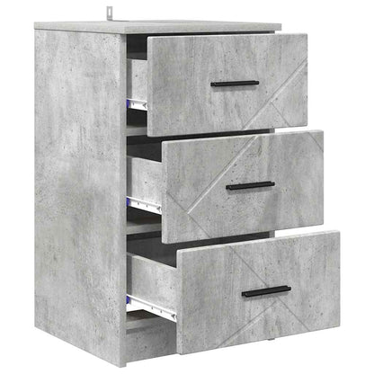 Bedside Cabinet Concrete grey 38 x 38 x 66 cm Engineered wood