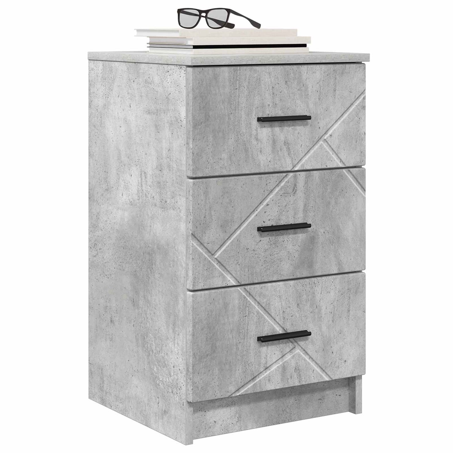 Bedside Cabinet Concrete grey 38 x 38 x 66 cm Engineered wood