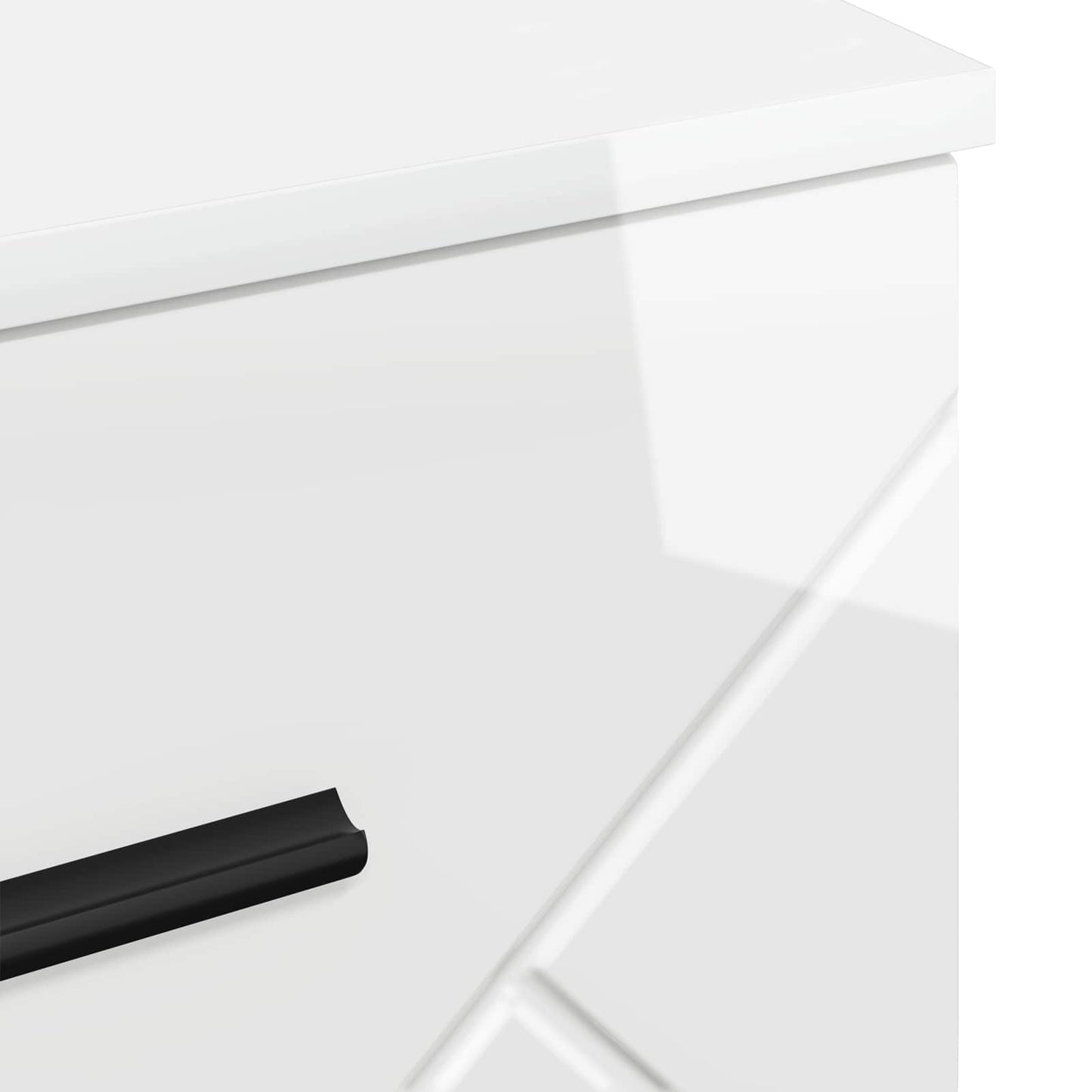 Bedside Cabinet with Drawer High gloss white 38 x 38 x 66 cm