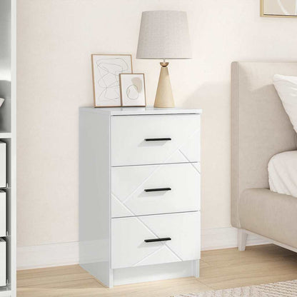 Bedside Cabinet with Drawer High gloss white 38 x 38 x 66 cm