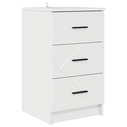 Bedside Cabinet with Drawer High gloss white 38 x 38 x 66 cm
