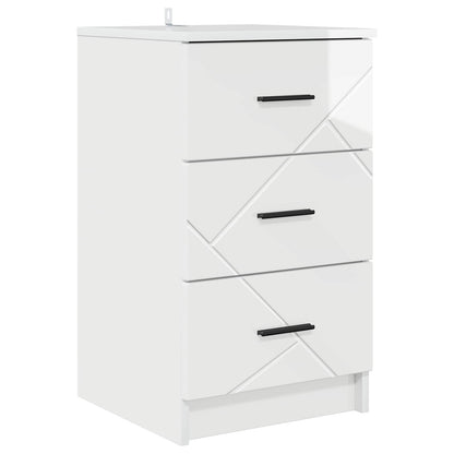 Bedside Cabinet High gloss white 38 x 38 x 66 cm