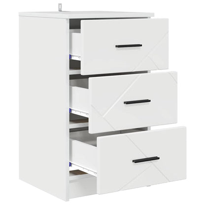 Bedside Cabinet with Drawer High gloss white 38 x 38 x 66 cm