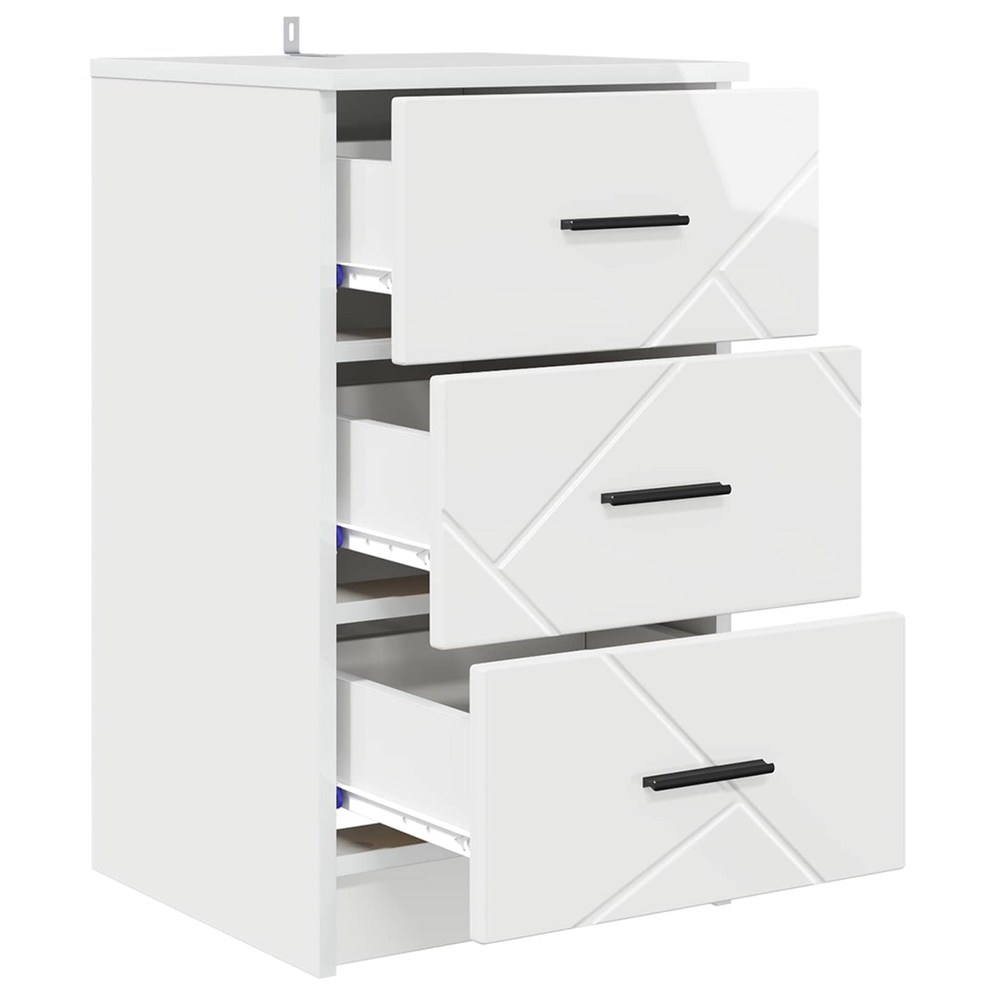 Bedside Cabinet with Drawer High gloss white 38 x 38 x 66 cm