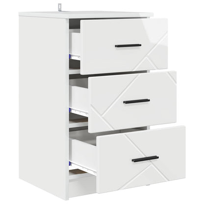Bedside Cabinet High gloss white 38 x 38 x 66 cm