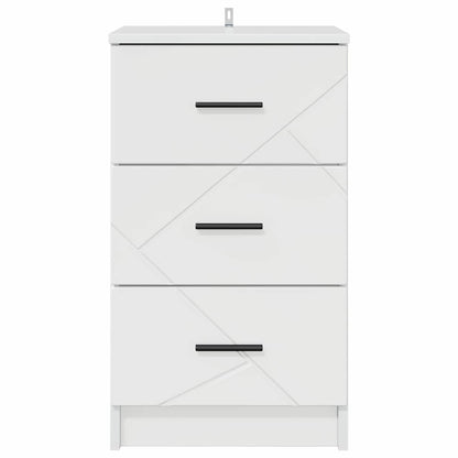 Bedside Cabinet with Drawer High gloss white 38 x 38 x 66 cm