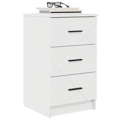 Bedside Cabinet with Drawer High gloss white 38 x 38 x 66 cm