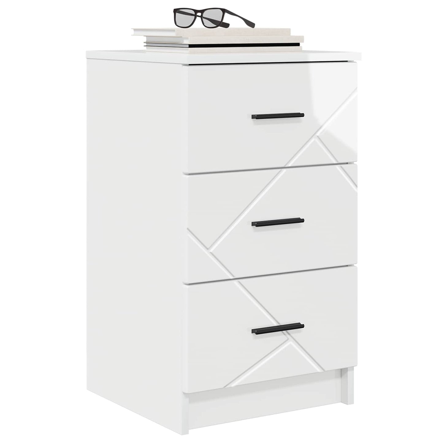 Bedside Cabinet High gloss white 38 x 38 x 66 cm