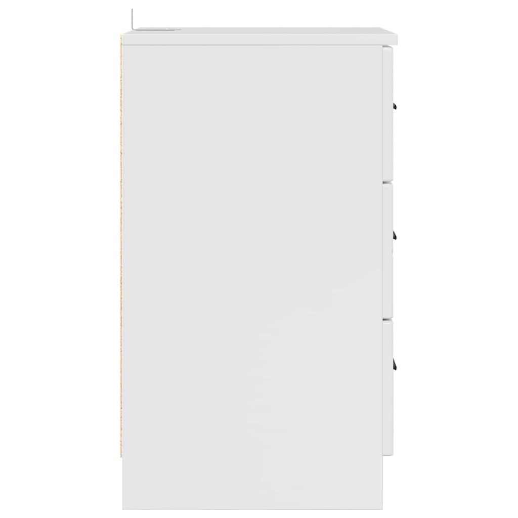 Bedside Cabinet with Drawer High gloss white 38 x 38 x 66 cm