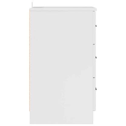 Bedside Cabinet with Drawer High gloss white 38 x 38 x 66 cm