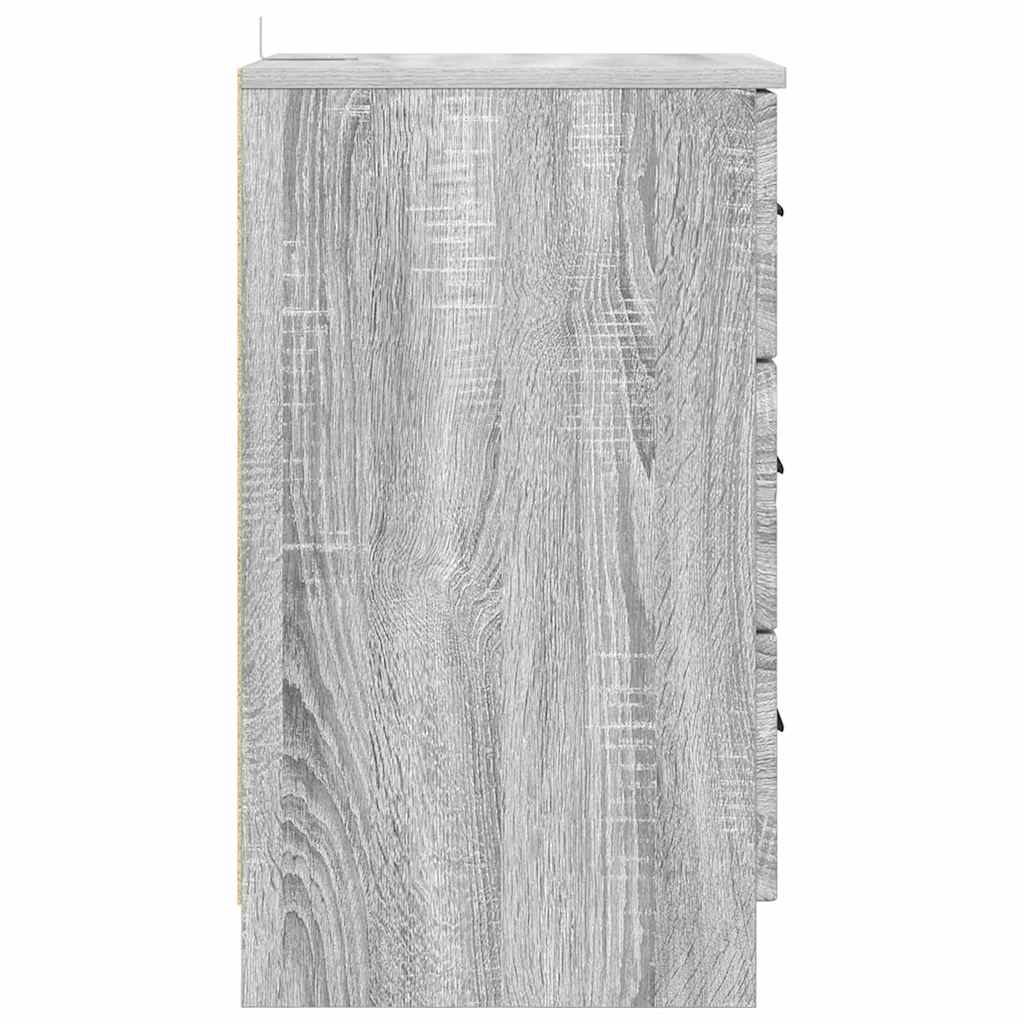 Bedside Cabinet Grey sonoma 38 x 38 x 66 cm Engineered wood