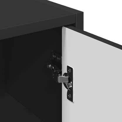 Bathroom Cabinet Wall-mounted with Door Black 39 x 23.5 x 65 cm