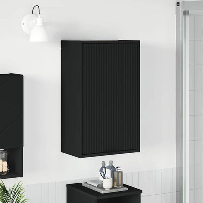 Bathroom Cabinet Wall-mounted with Door Black 39 x 23.5 x 65 cm