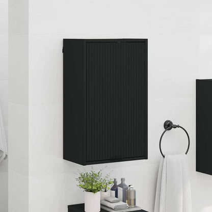 Bathroom Cabinet Wall-mounted with Door Black 39 x 23.5 x 65 cm