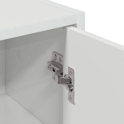 Bathroom Cabinet with Door High Gloss White 39 x 23.5 x 65 cm