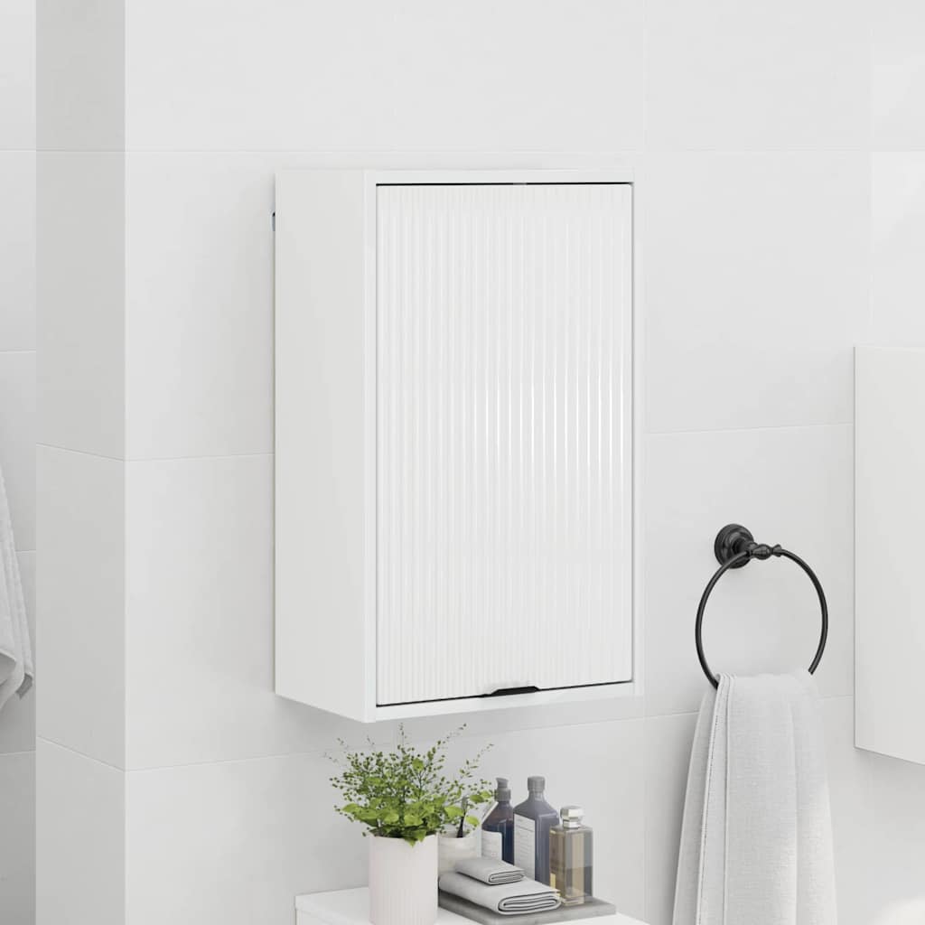 Bathroom Cabinet with Door High Gloss White 39 x 23.5 x 65 cm