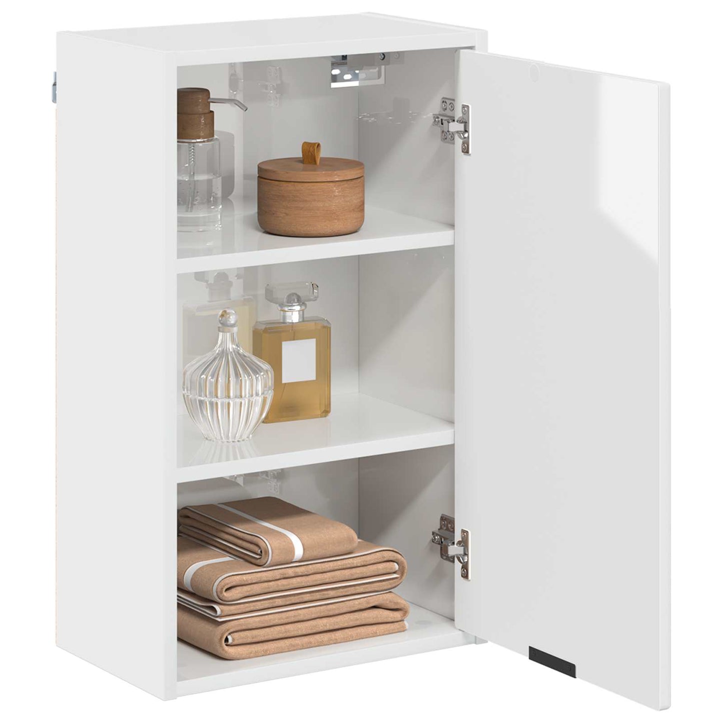 Bathroom Cabinet with Door High Gloss White 39 x 23.5 x 65 cm