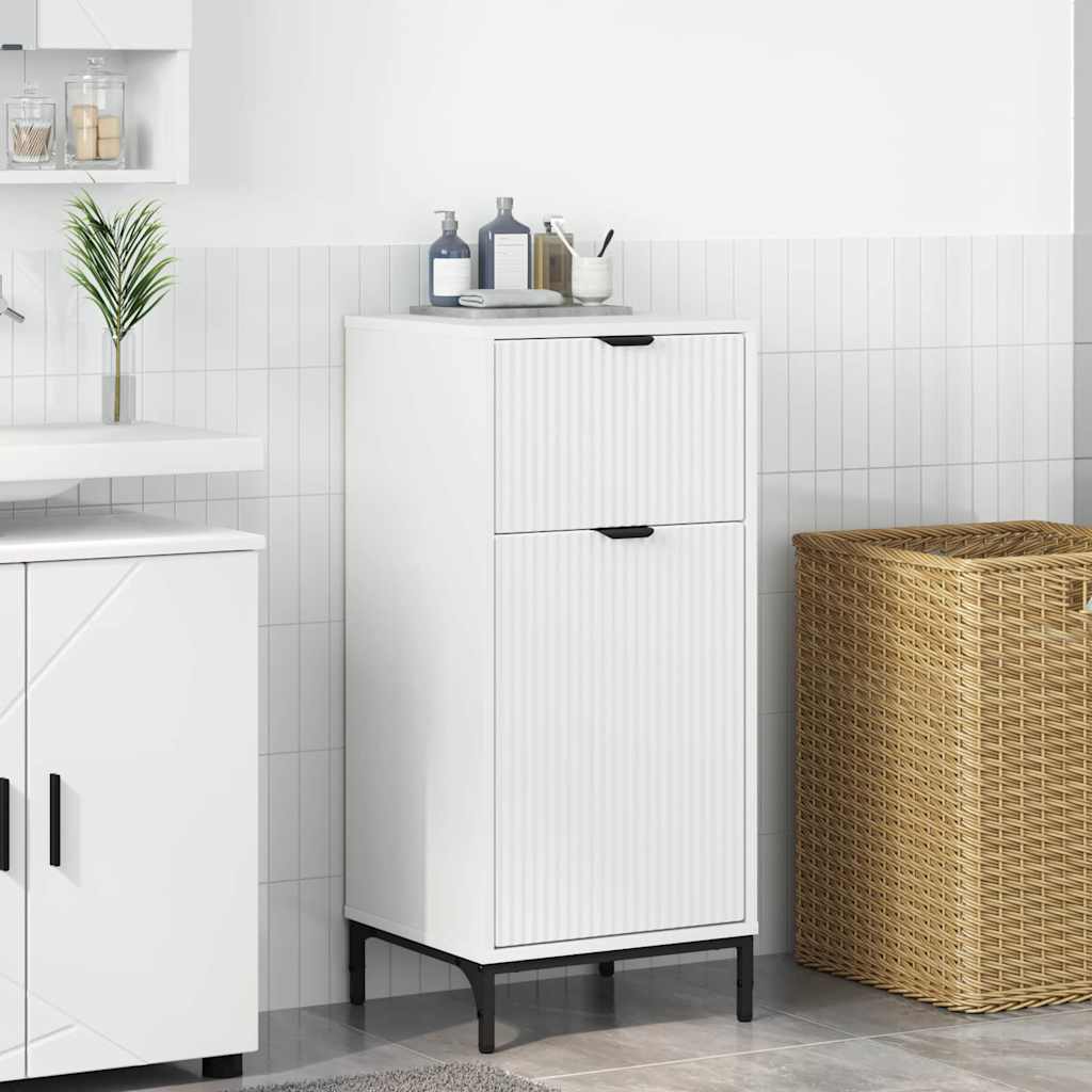 Bathroom Cabinet with Drawer with Door White 39.5 x 36 x 88 cm