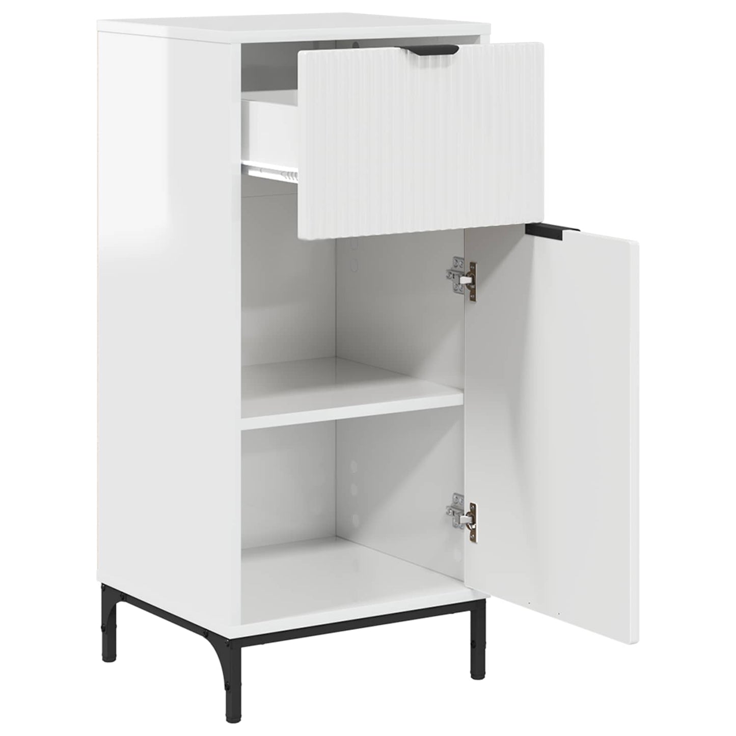 Bathroom Cabinet with Drawer High Gloss White 39.5 x 36 x 88 cm