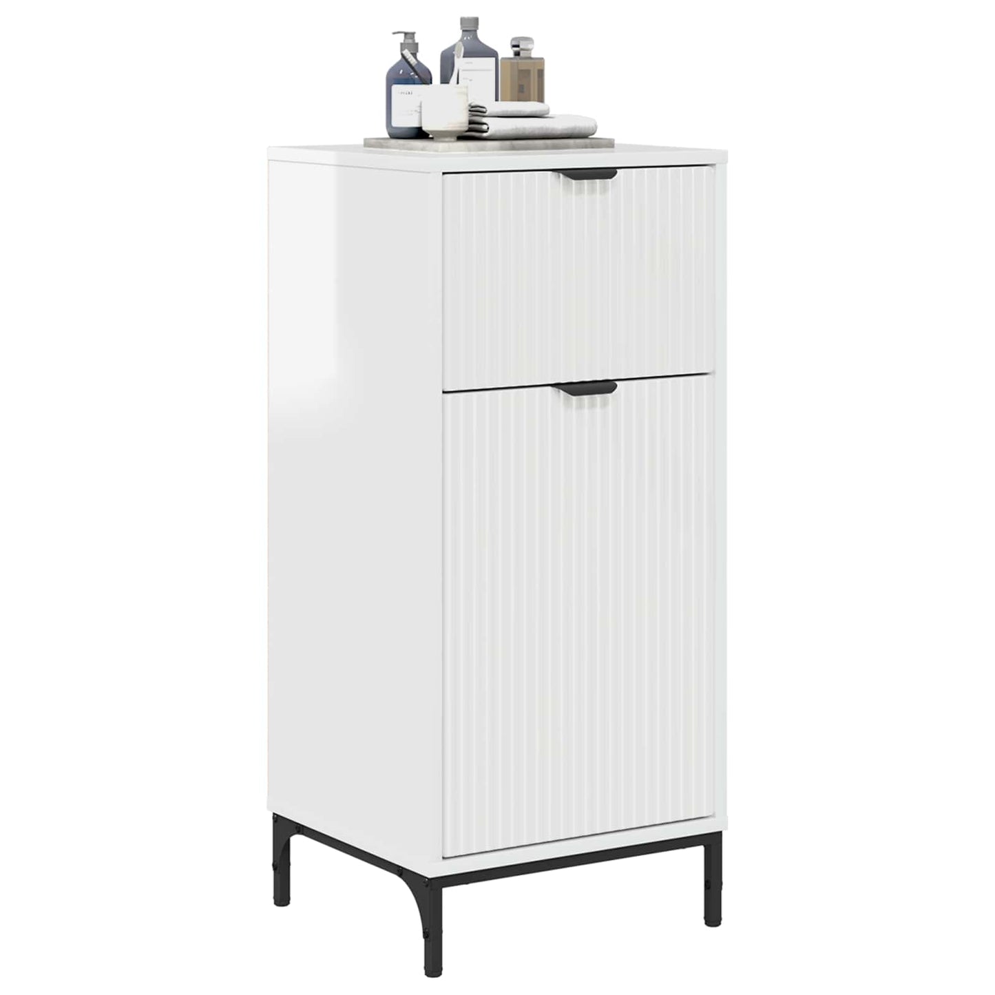 Bathroom Cabinet High Gloss White 39.5 x 36 x 88 cm