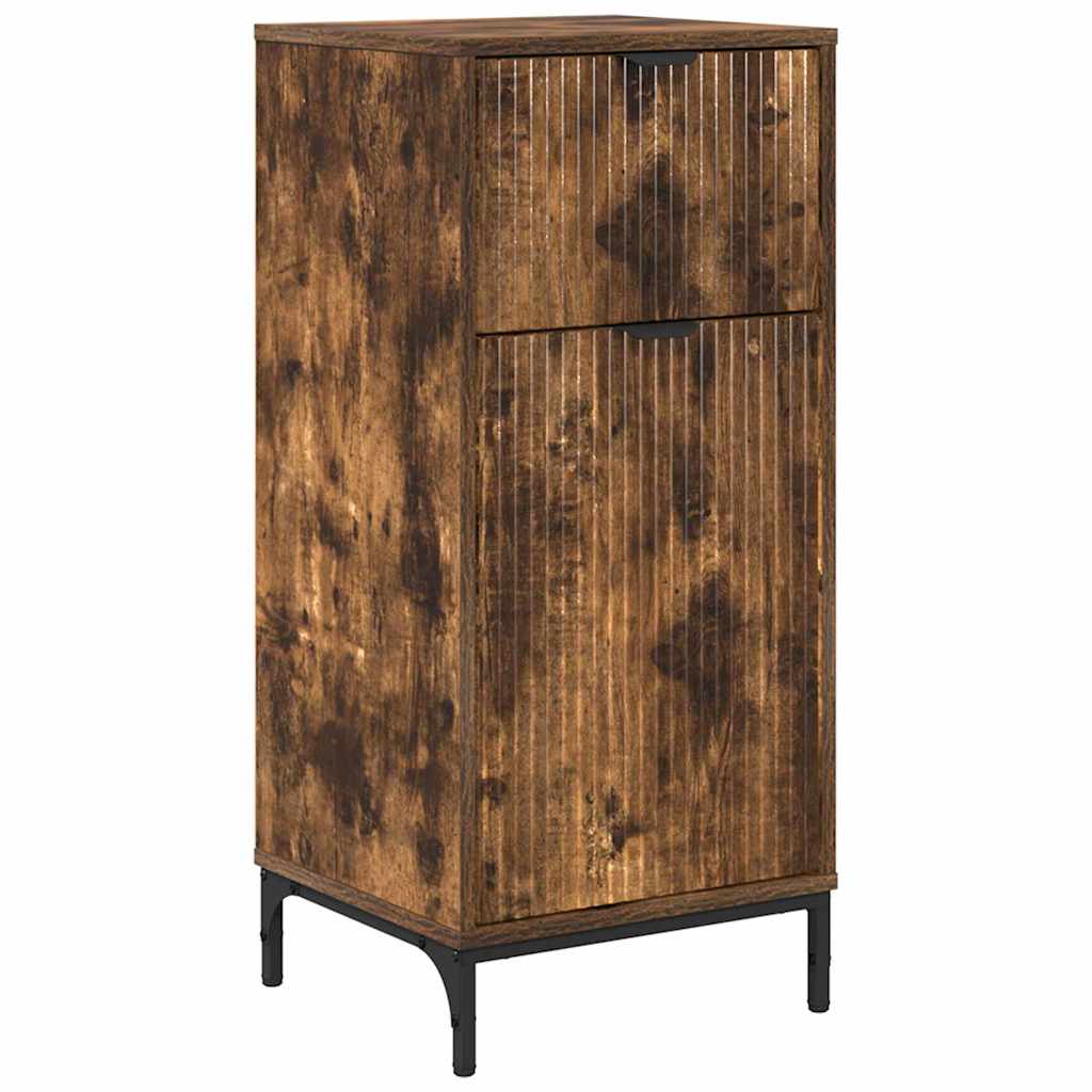 Bathroom Cabinet with Drawer Smoked Oak 39.5 x 36 x 88 cm