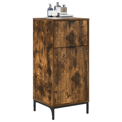 Bathroom Cabinet with Drawer Smoked Oak 39.5 x 36 x 88 cm