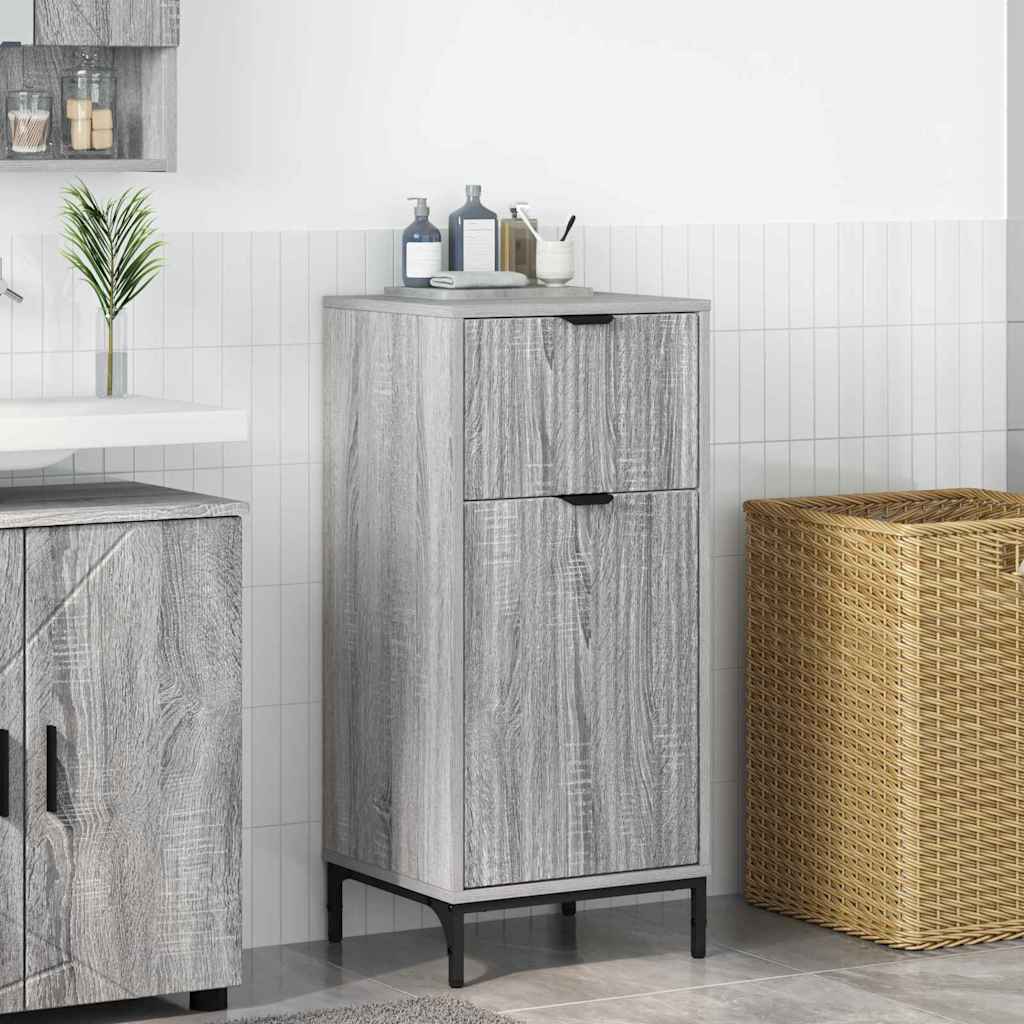 Bathroom Cabinet with Drawer Grey Sonoma 39.5 x 36 x 88 cm