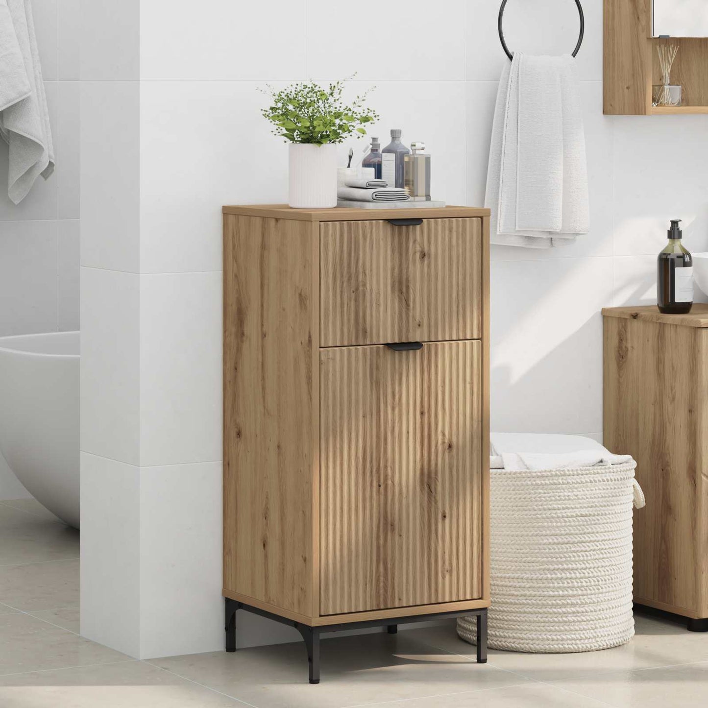 Bathroom Cabinet with Drawer Artisan Oak 39.5 x 36 x 88 cm