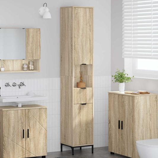 Bathroom Cabinet Sonoma Oak 31.5 x 33 x 190 cm