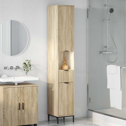 Bathroom Cabinet with Drawer Sonoma Oak 31.5 x 33 x 190 cm