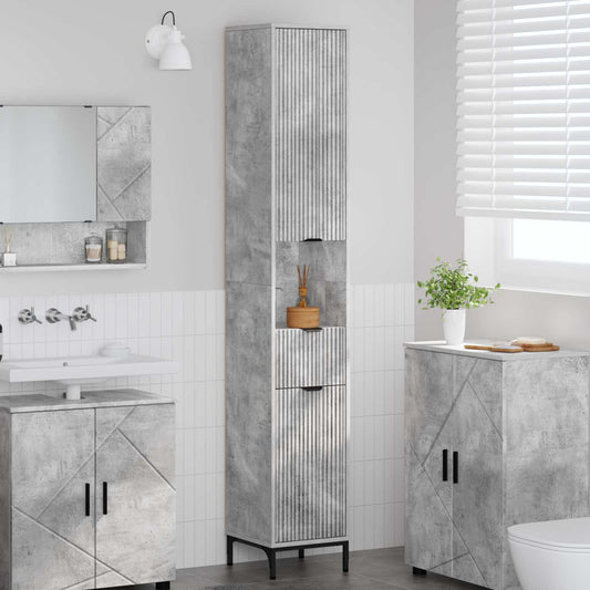 Bathroom Cabinet Concrete Grey 31.5 x 33 x 190 cm