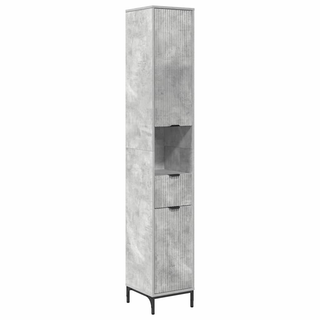 Bathroom Cabinet with Drawer Concrete Grey 31.5 x 33 x 190 cm