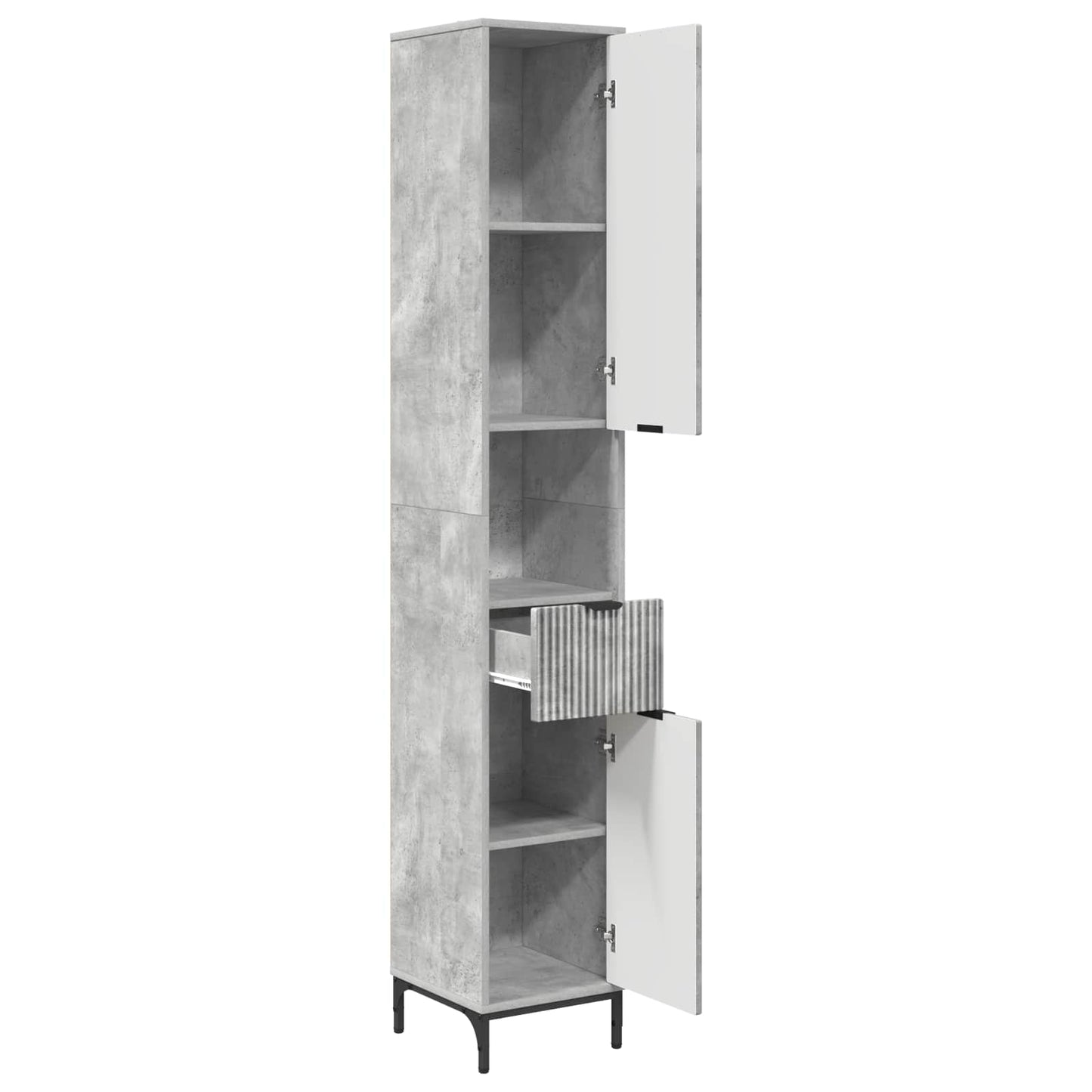 Bathroom Cabinet with Drawer Concrete Grey 31.5 x 33 x 190 cm