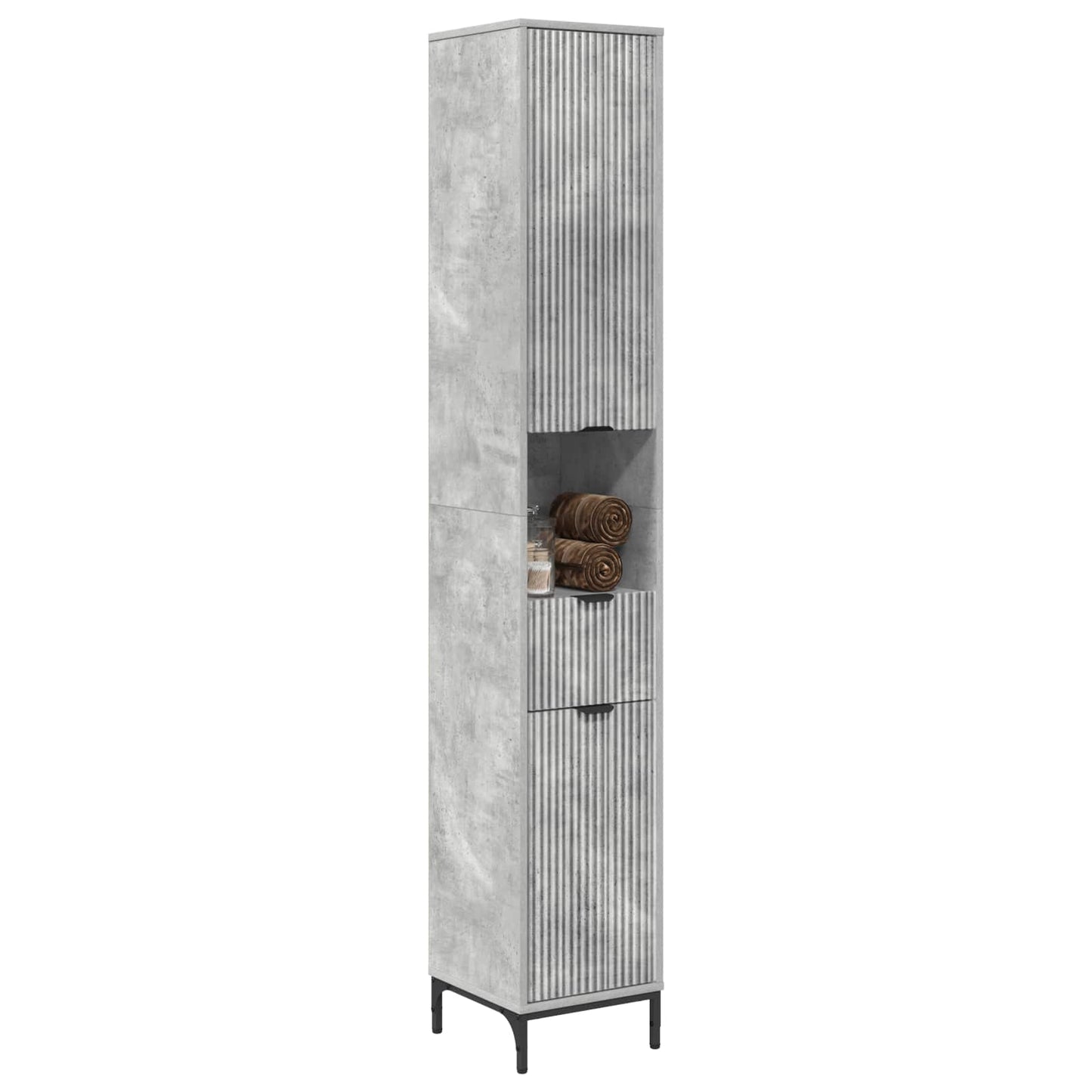 Bathroom Cabinet with Drawer Concrete Grey 31.5 x 33 x 190 cm