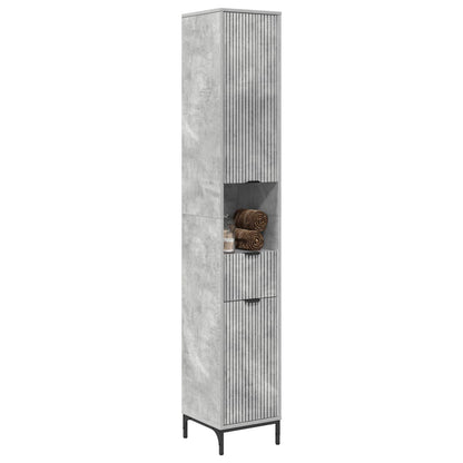 Bathroom Cabinet with Drawer Concrete Grey 31.5 x 33 x 190 cm