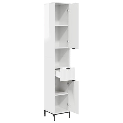Bathroom Cabinet High Gloss White 31.5 x 33 x 190 cm