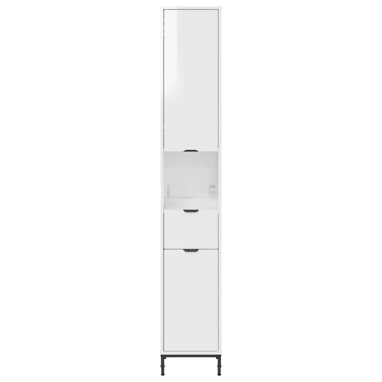 Bathroom Cabinet with Door High Gloss White 31.5 x 33 x 190 cm