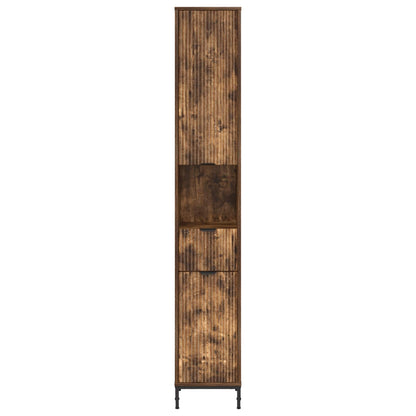 Bathroom Cabinet with Drawer Smoked Oak 31.5 x 33 x 190 cm