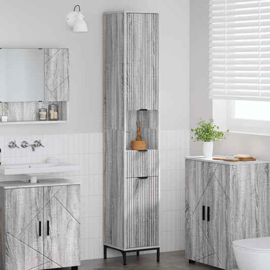 Bathroom Cabinet Grey Sonoma 31.5 x 33 x 190 cm