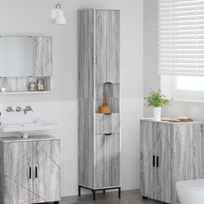 Bathroom Cabinet with Drawer Grey Sonoma 31.5 x 33 x 190 cm
