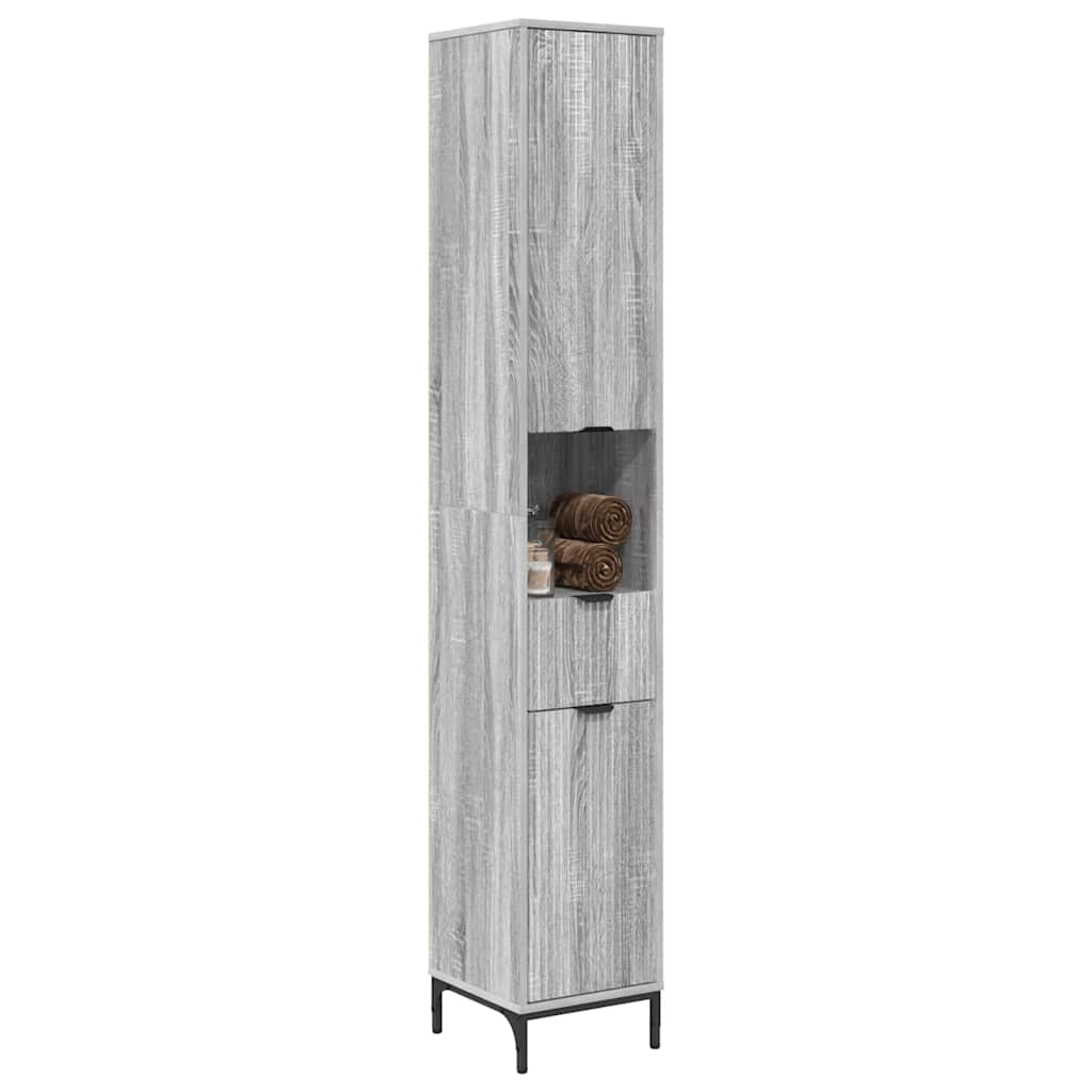 Bathroom Cabinet with Drawer Grey Sonoma 31.5 x 33 x 190 cm