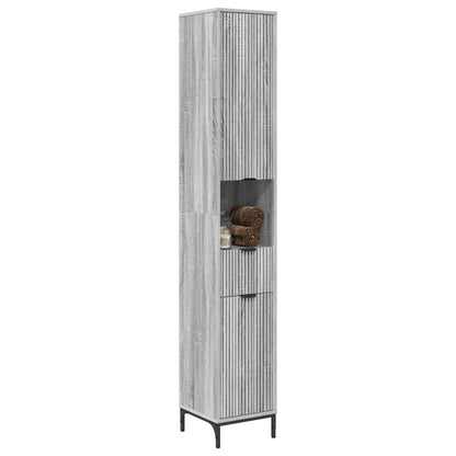 Bathroom Cabinet with Drawer Grey Sonoma 31.5 x 33 x 190 cm