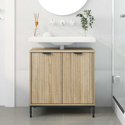 Bathroom Sink Cabinet with Door Sonoma Oak 60.5 x 33.5 x 61 cm